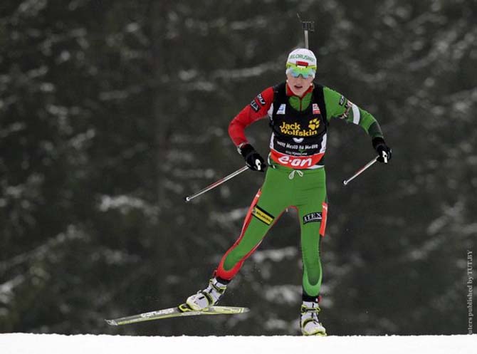 Domracheva has won gold in World Championship in biathlon