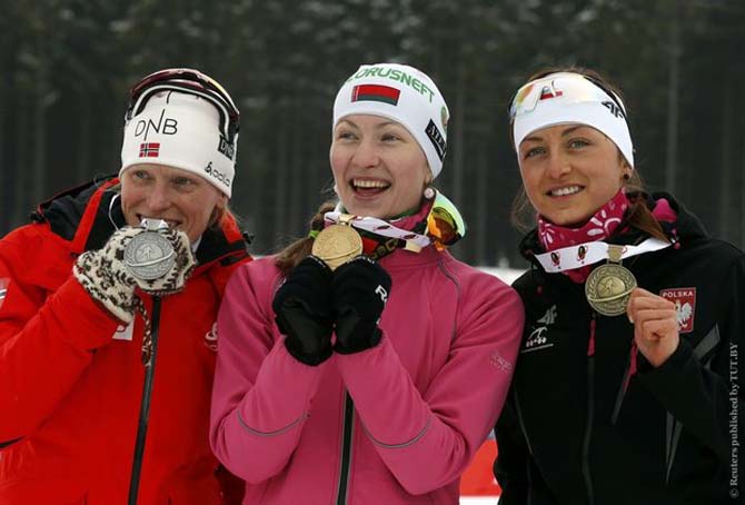 Domracheva has won gold in World Championship in biathlon