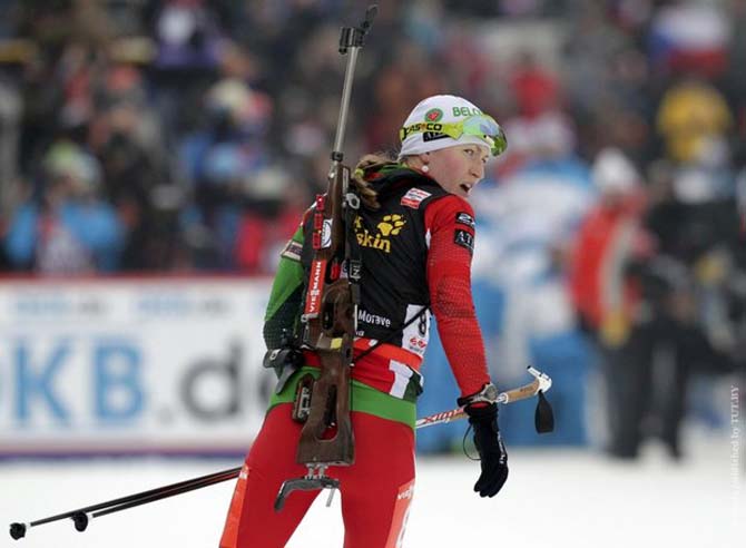 Domracheva has won gold in World Championship in biathlon