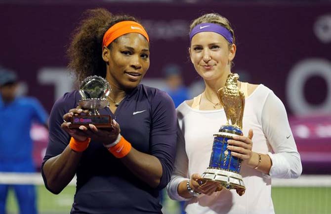 Victoria Azarenka has won the Qatar Open in Doha (prize  2,369 mln $) twice in a raw.
