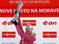 Domracheva has won gold in World Championship in biathlon