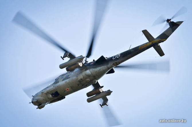 The airplanes and helicopters were landed on highway M1 (Brest region).