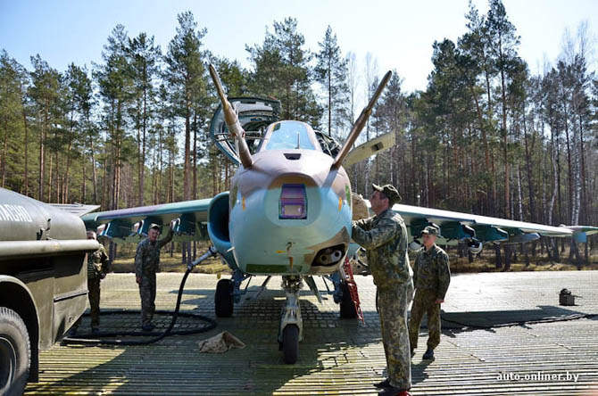 The airplanes and helicopters were landed on highway M1 (Brest region).